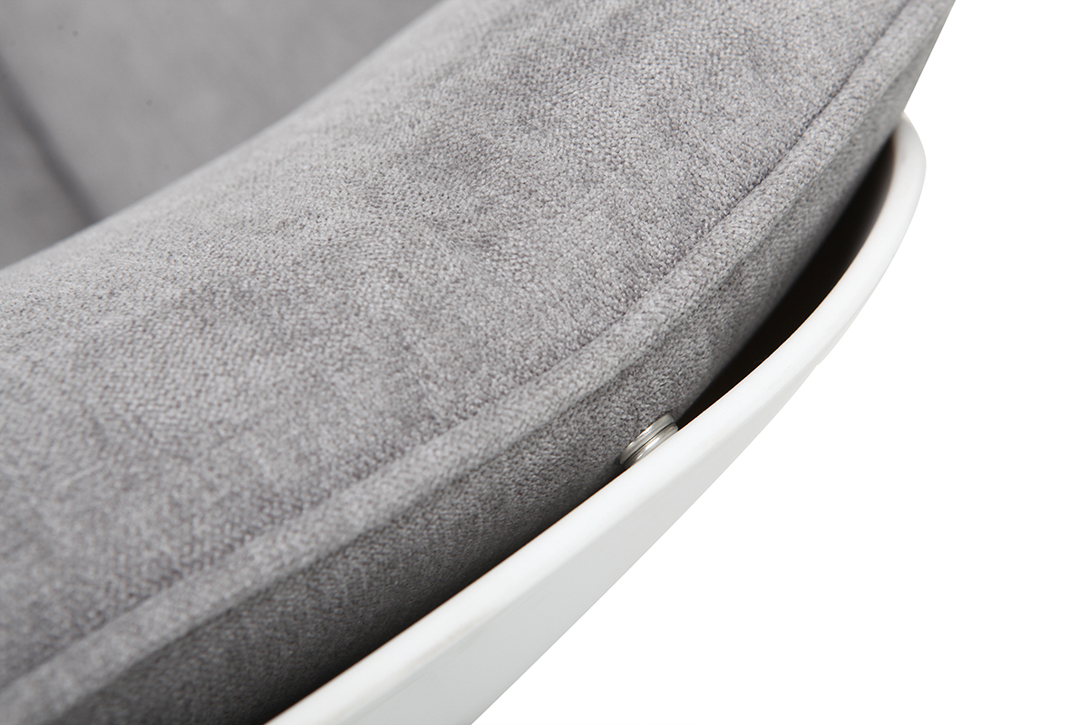 Poltrona design con scocca Bianco e tessuto Grigio KOKON
