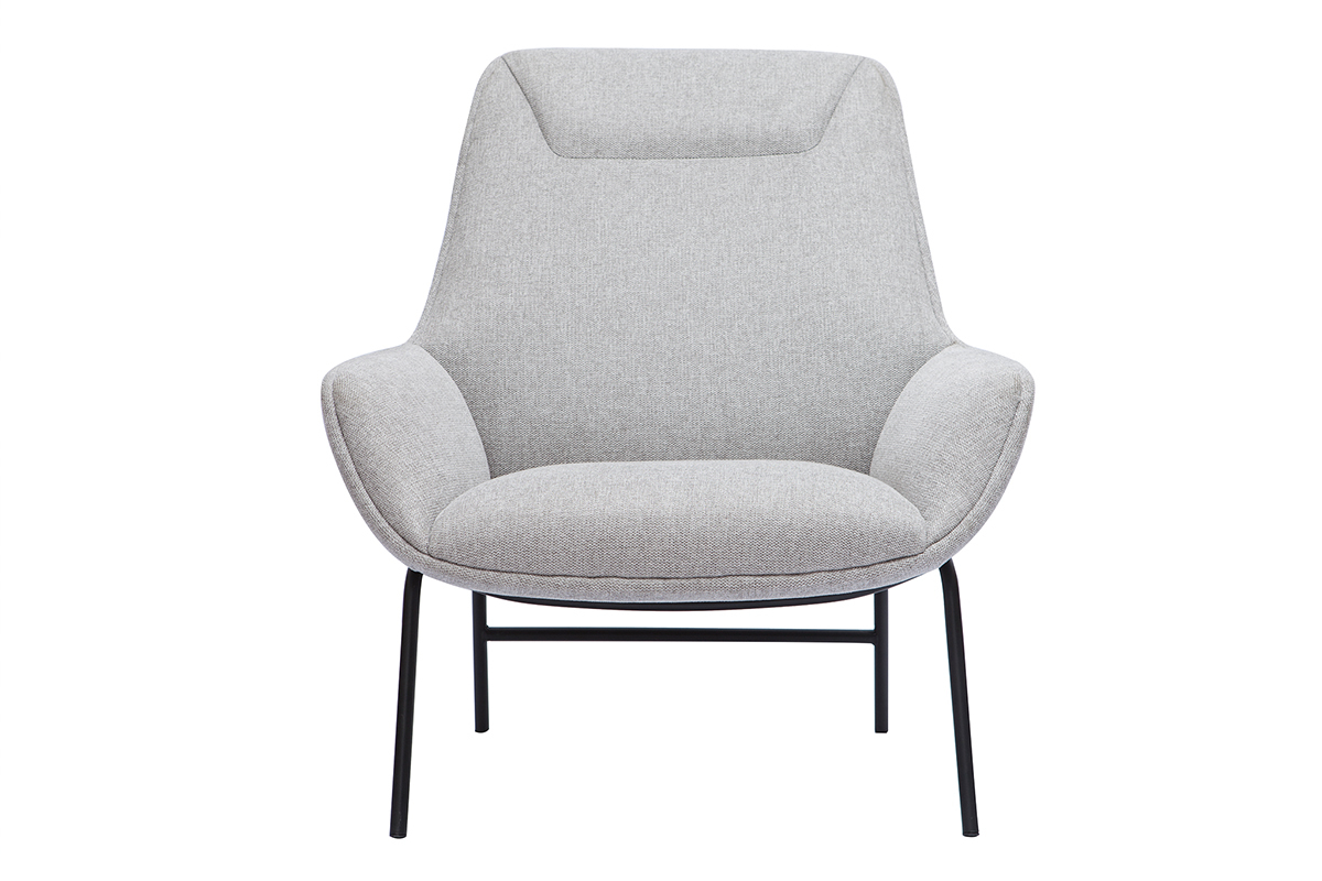 Poltrona design con tessuto effetto velluto testurizzato grigio chiaro MARCEAU