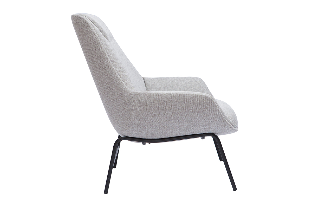 Poltrona design con tessuto effetto velluto testurizzato grigio chiaro MARCEAU