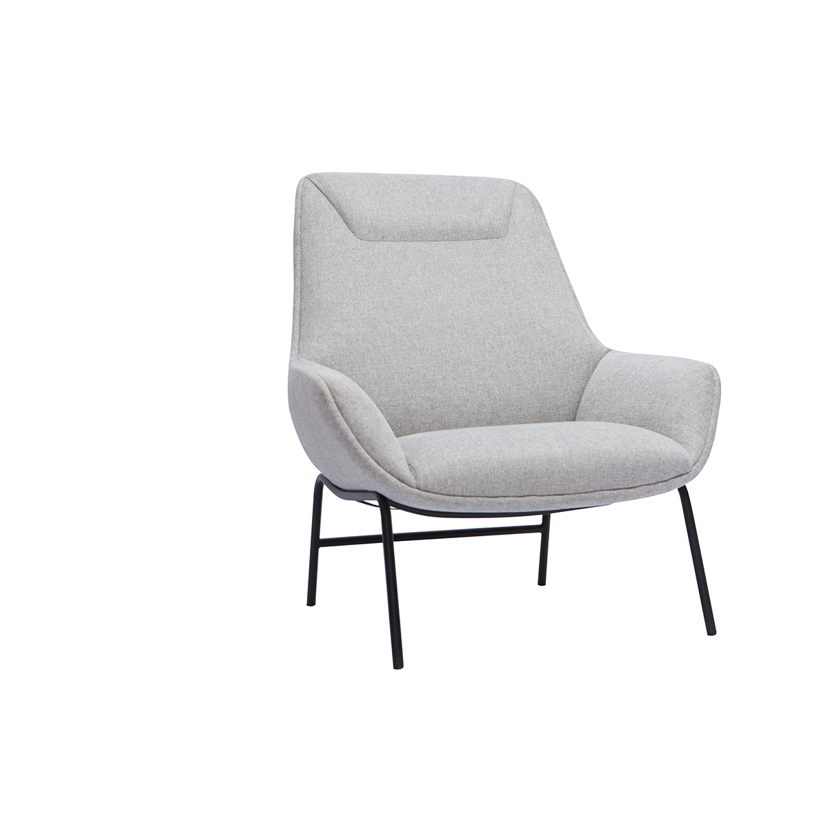 Poltrona design con tessuto effetto velluto testurizzato grigio chiaro MARCEAU