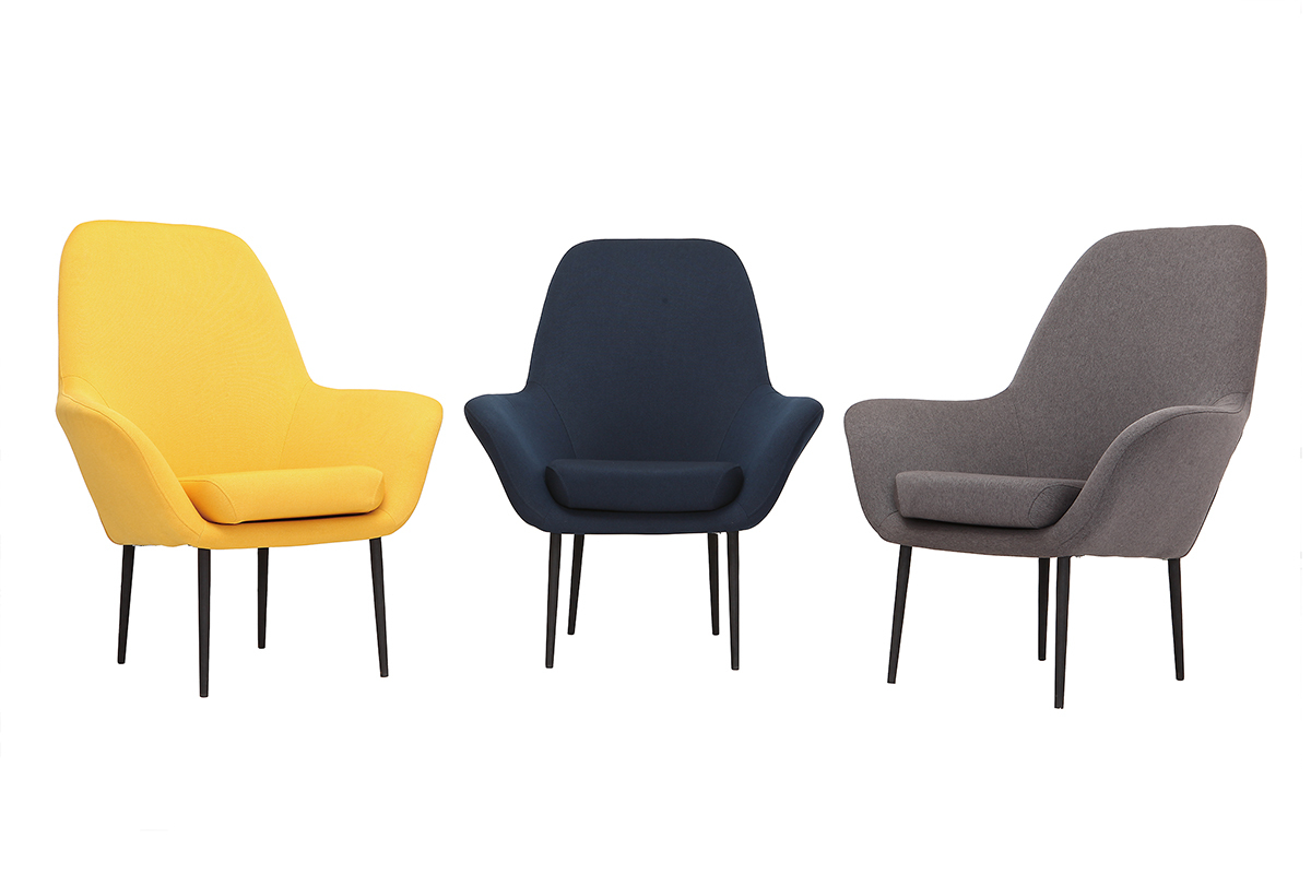 Poltrona design contemporaneo blu OSWALD