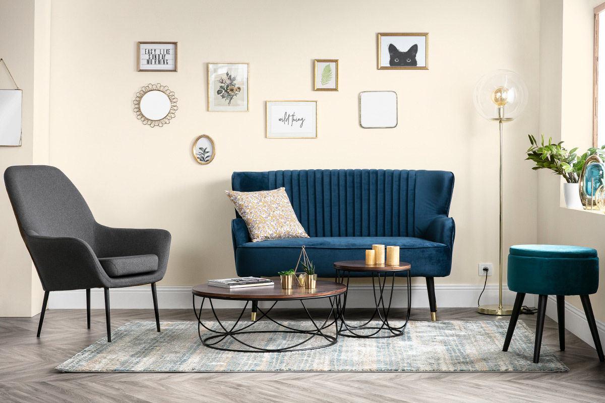 Poltrona design contemporaneo grigio OSWALD