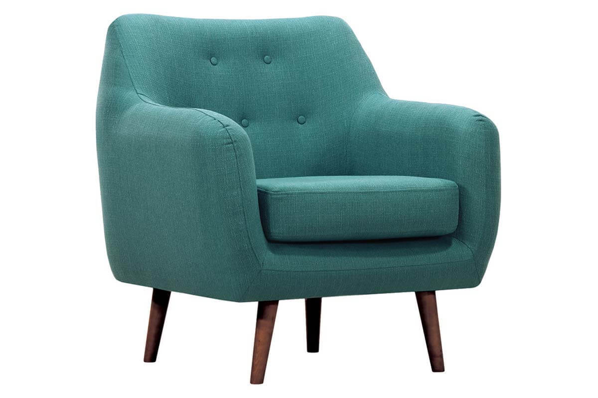 Poltrona design faggio e tessuto foglia di t OLAF
