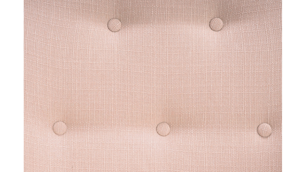 Poltrona design faggio e tessuto rosa pallido OLAF