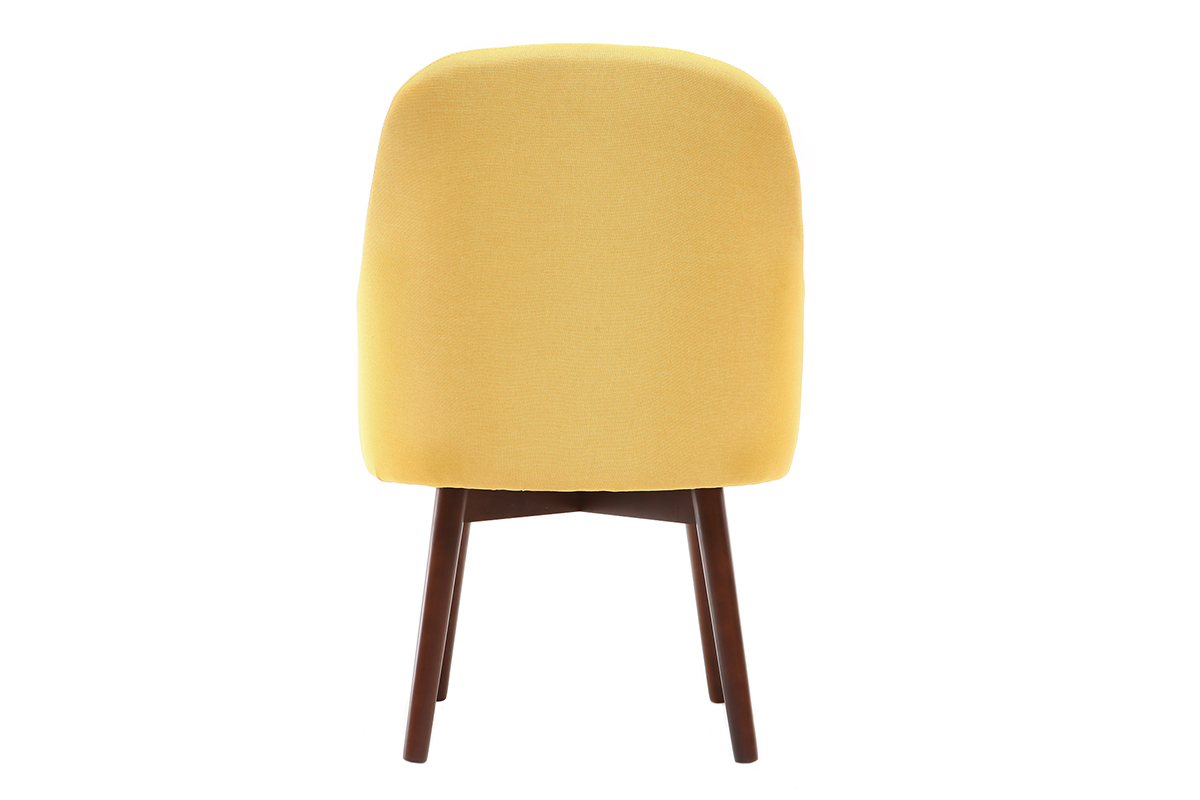 Poltrona design giallo piedi legno scuro MONA