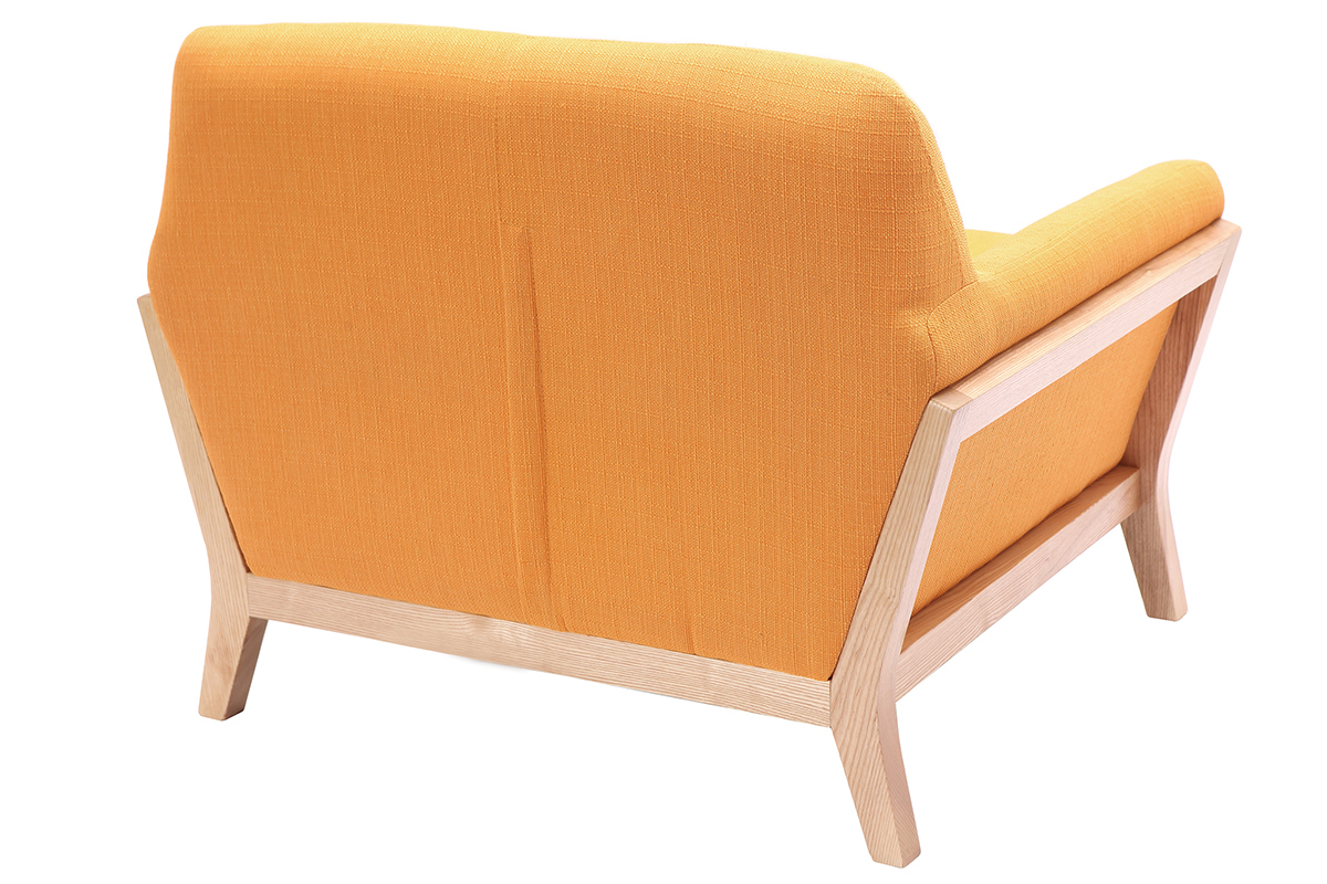 Poltrona design giallo piedi legno YOKO