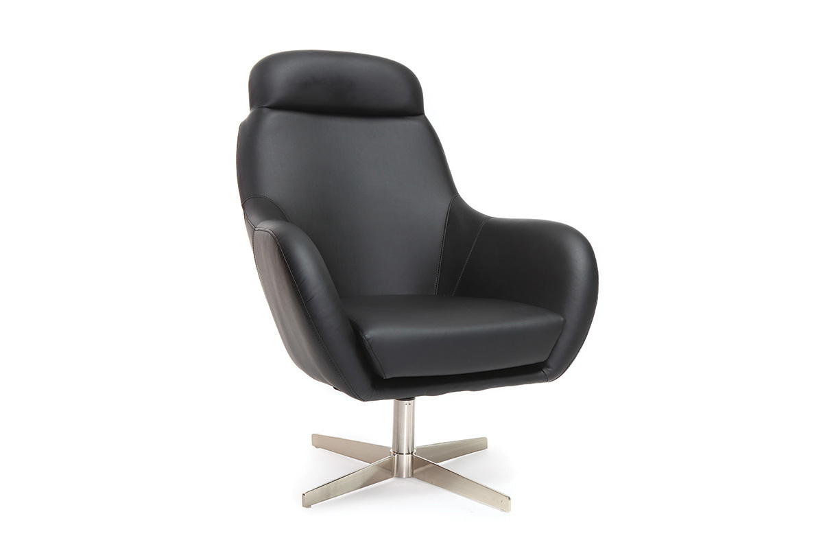Poltrona design girevole nera HAVEN