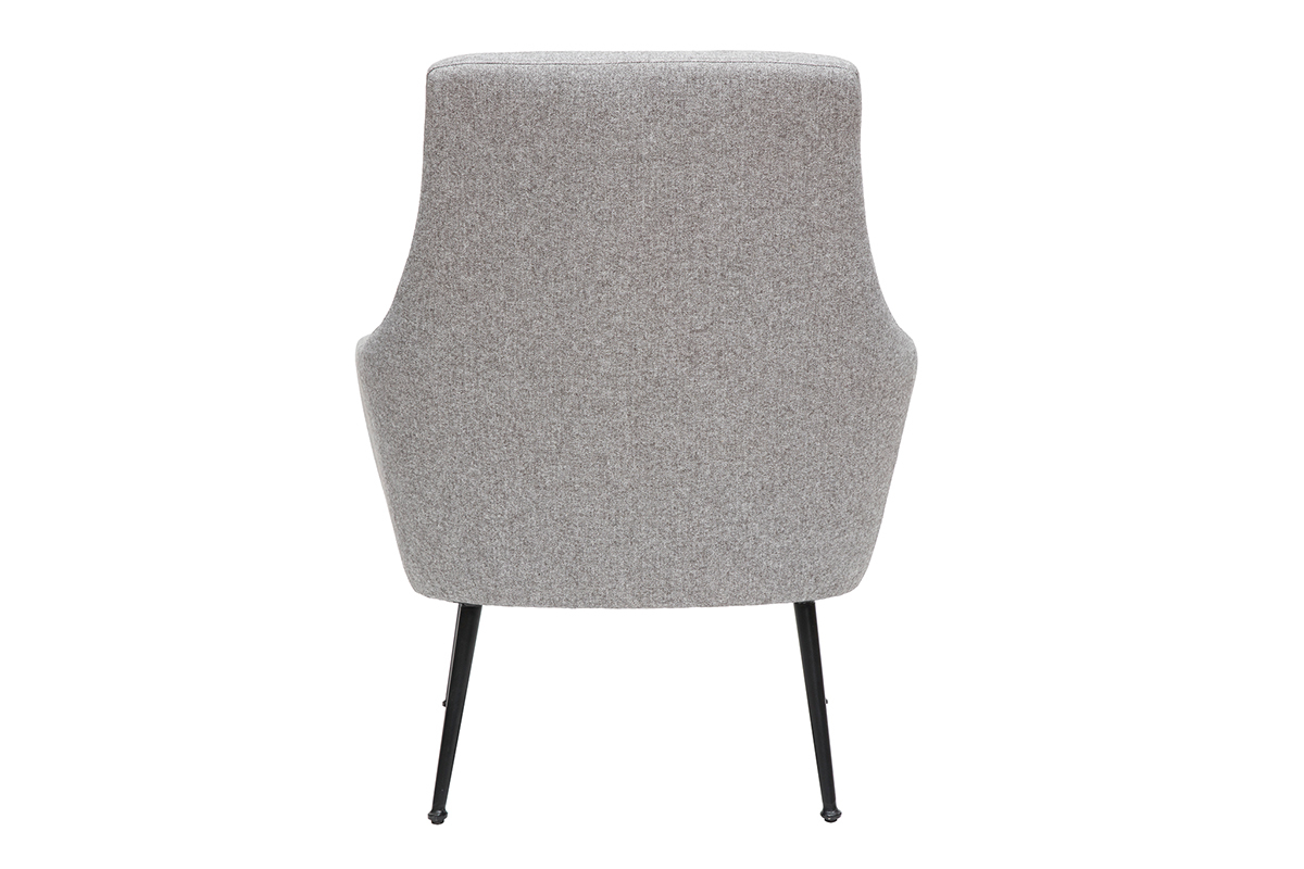 Poltrona design grigio chiaro e metallo nero MONTANA