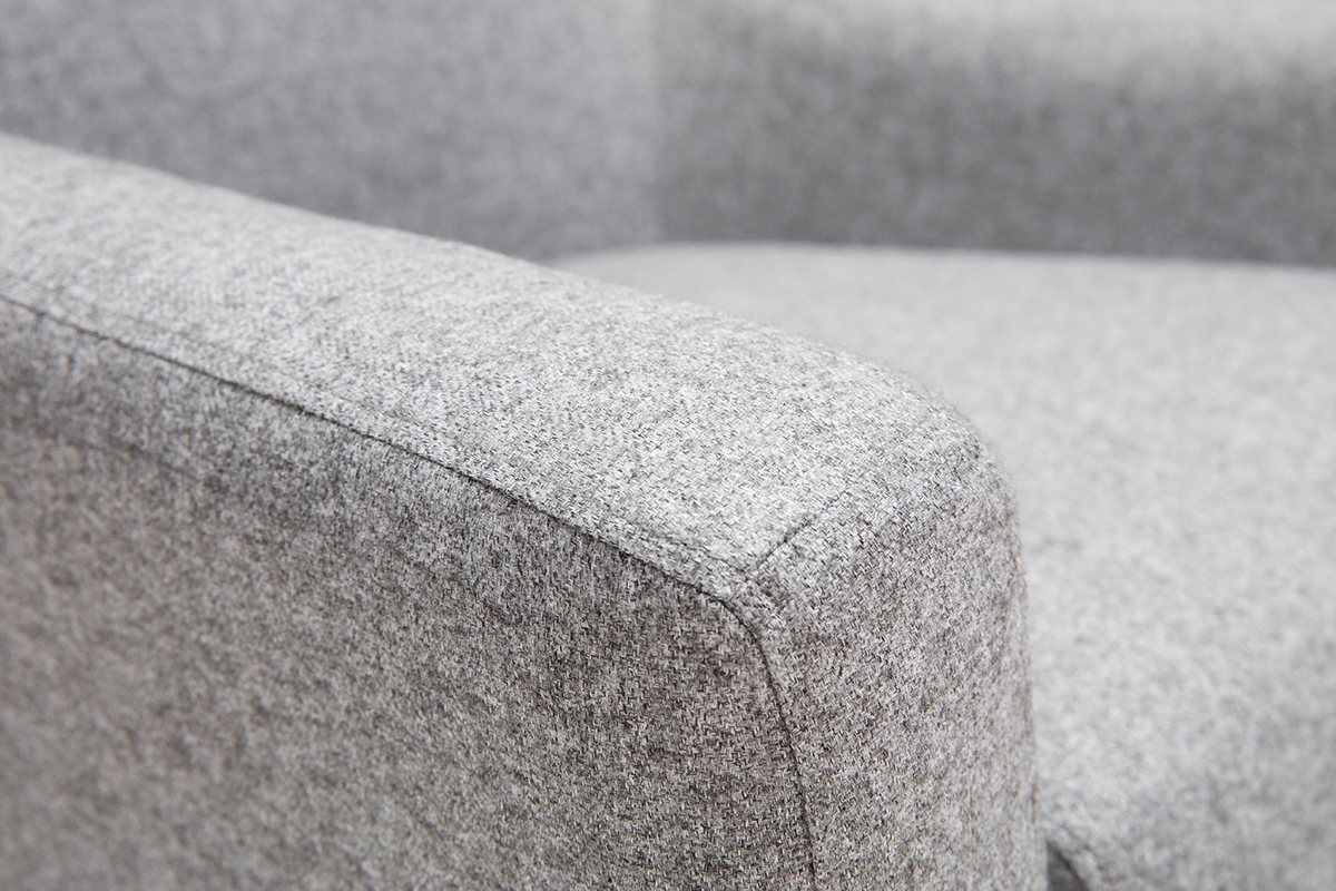 Poltrona design grigio chiaro e metallo nero MONTANA