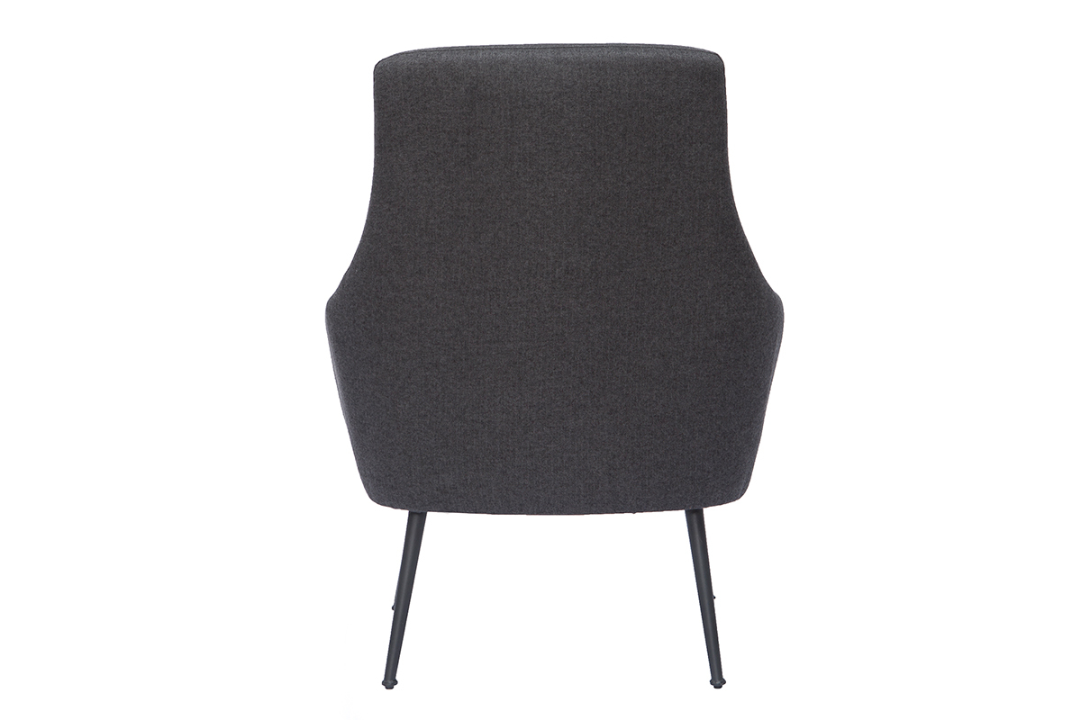 Poltrona design grigio chiaro e metallo nero MONTANA