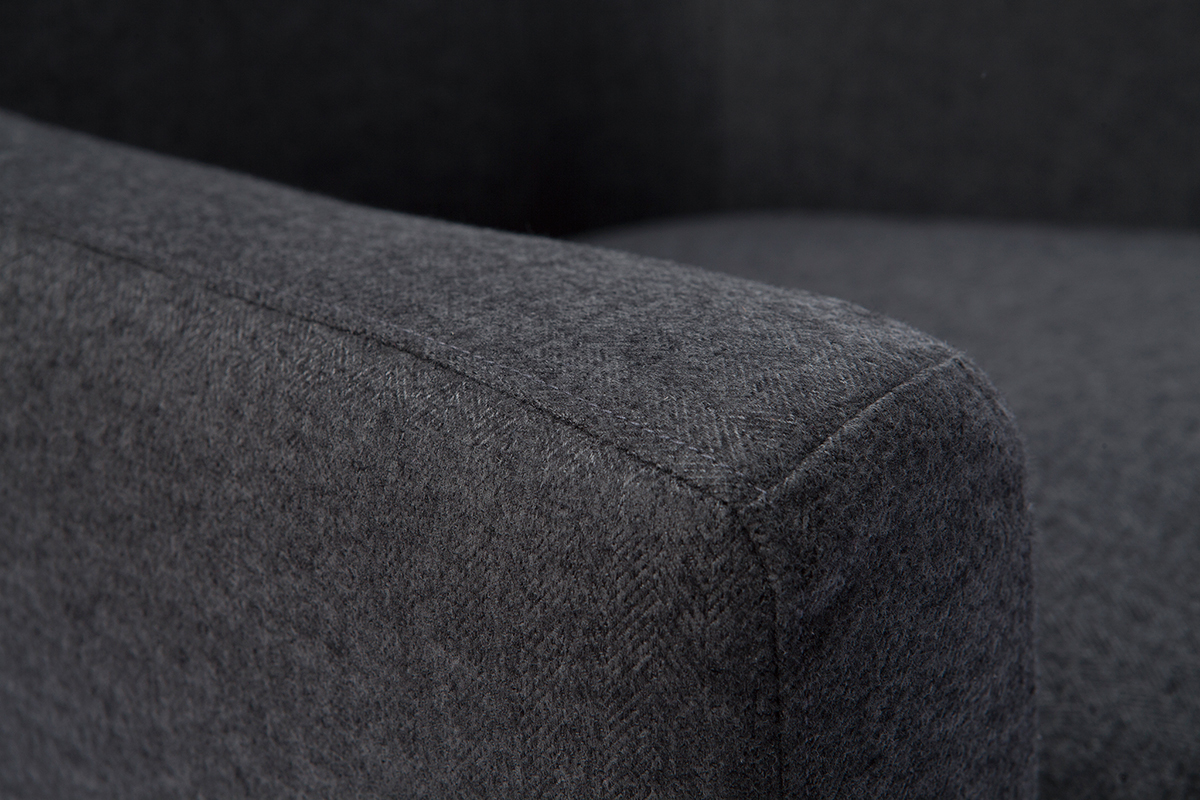 Poltrona design grigio chiaro e metallo nero MONTANA