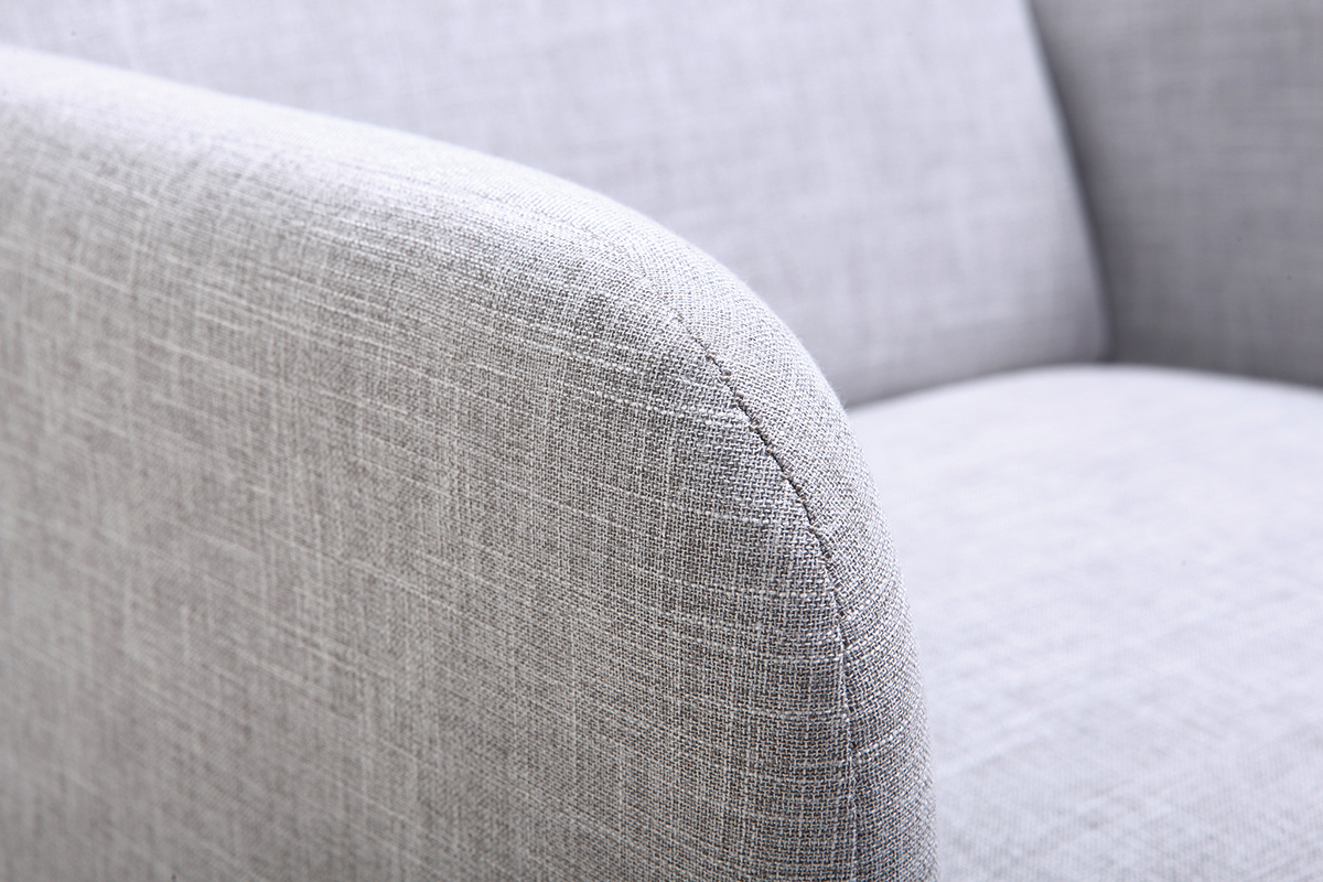 Poltrona design grigio perla e piedi metallo BART
