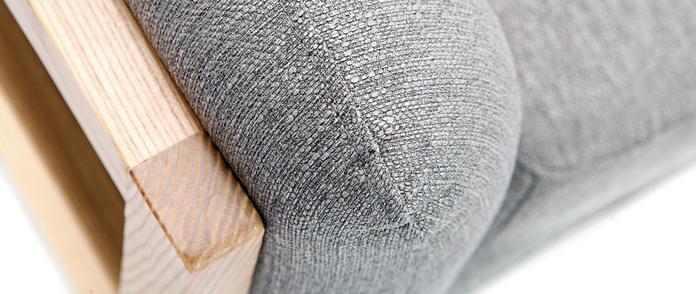 Poltrona design grigio piedi legno YOKO