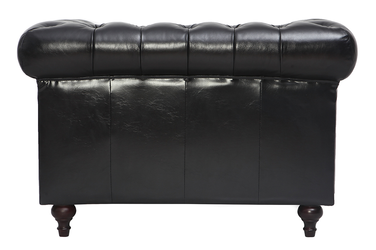 Poltrona design in pelle Nero CHESTERFIELD