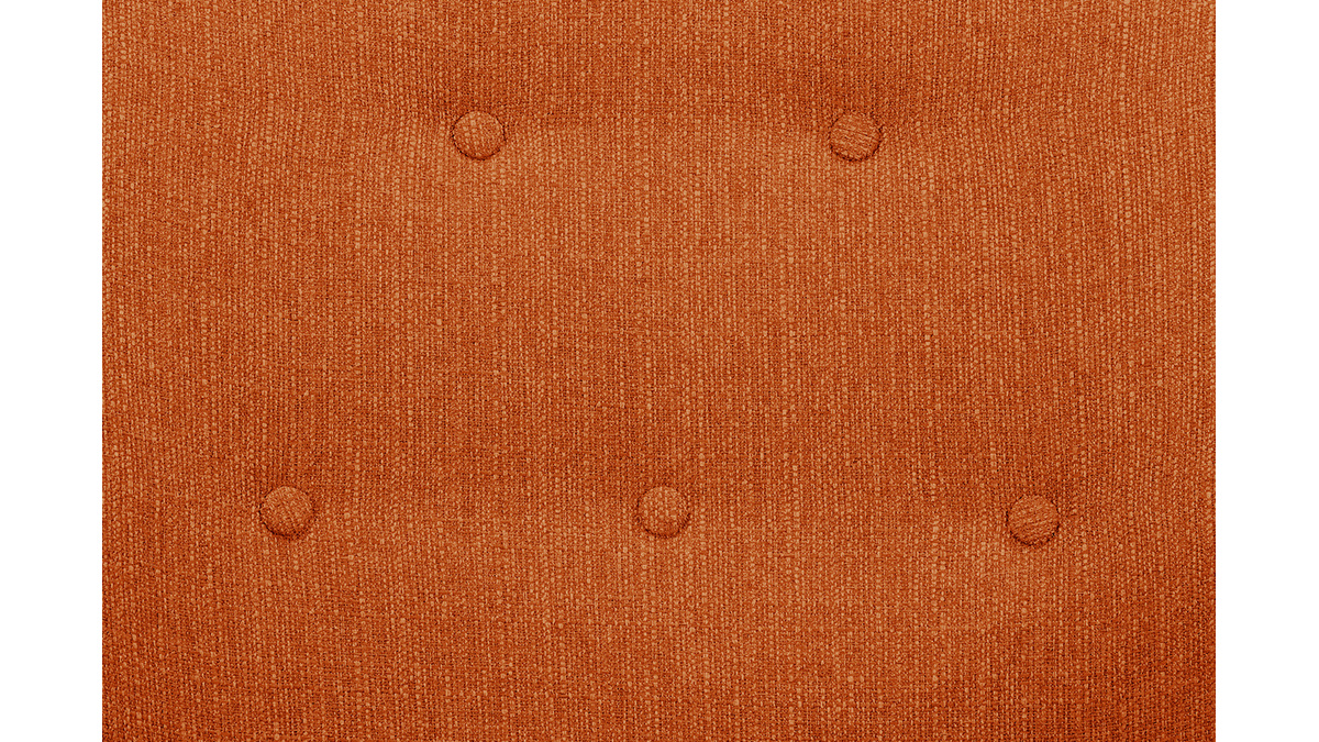 Poltrona design in tessuto arancione e piedi in legno chiaro OLAF