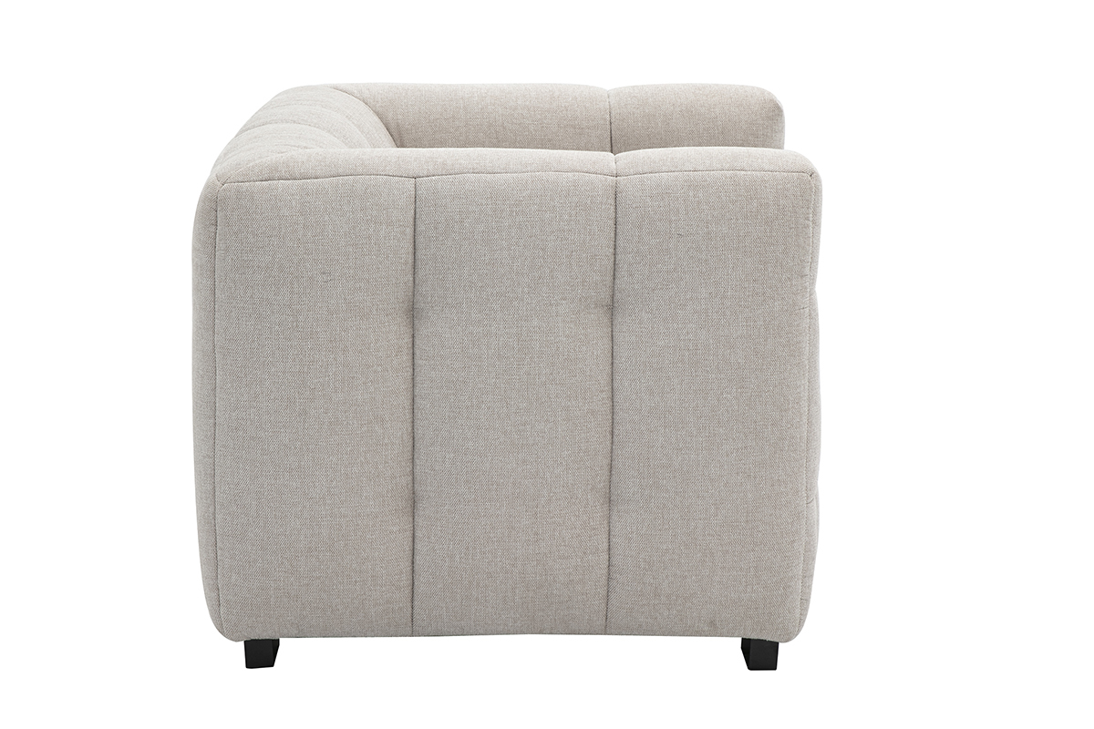 Poltrona design in tessuto effetto velluto testurizzato beige CORTO