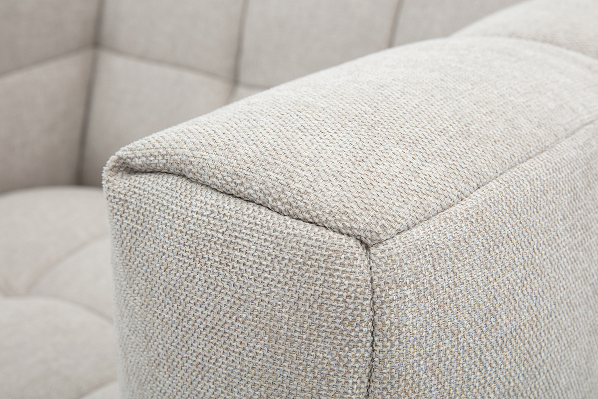 Poltrona design in tessuto effetto velluto testurizzato beige CORTO