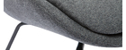 Poltrona design in tessuto effetto velluto testurizzato grigio scuro GILLY