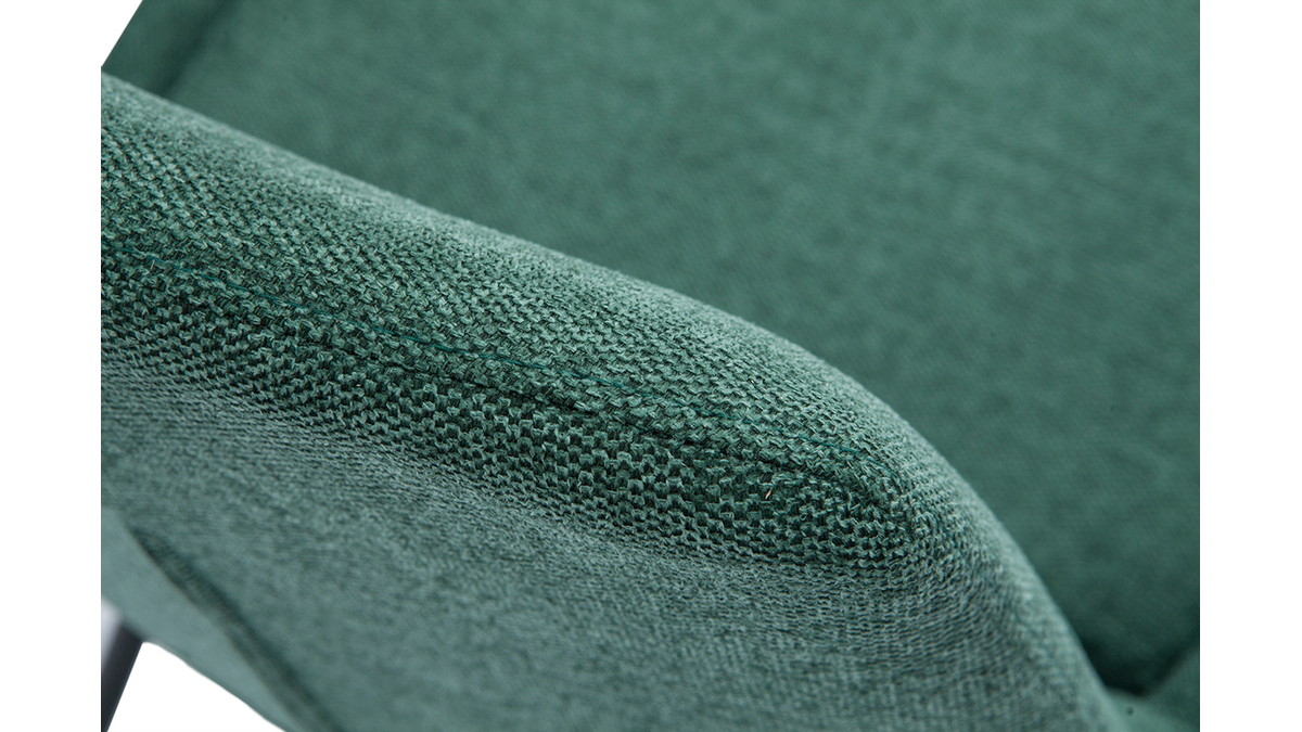 Poltrona design in tessuto effetto velluto testurizzato verde GILLY