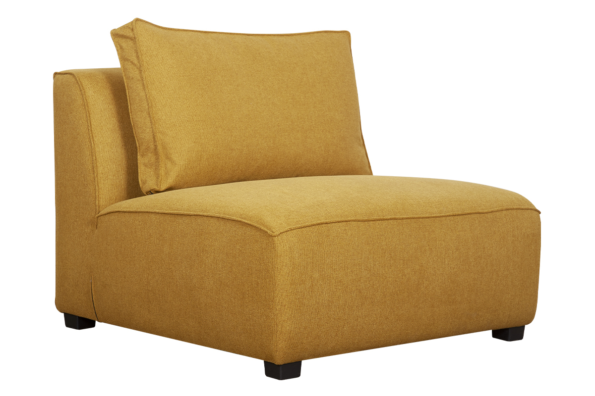 Poltrona design in tessuto giallo cumino PLURIEL