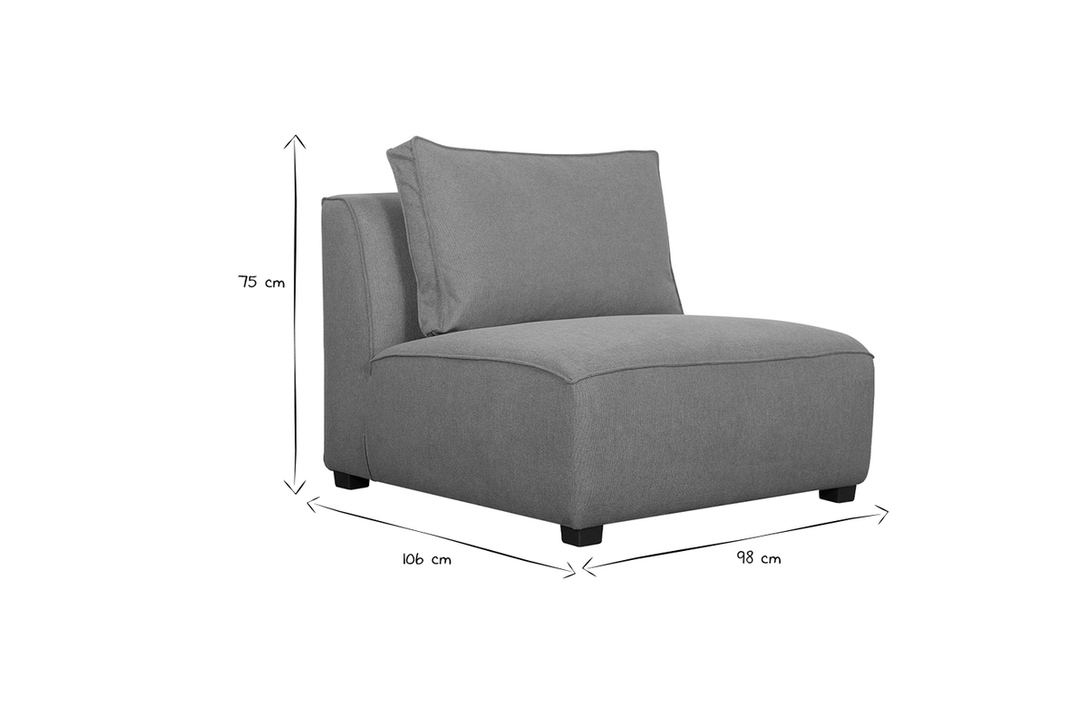 Poltrona design in tessuto grigio antracite PLURIEL