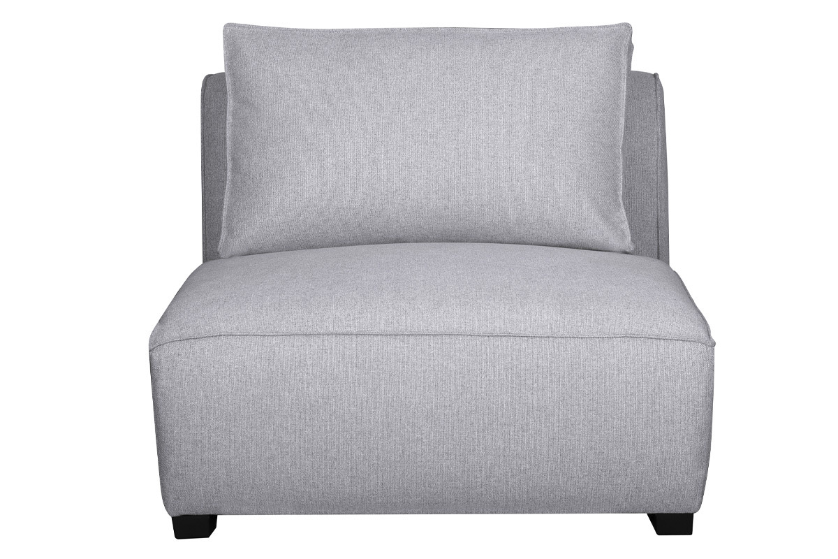 Poltrona design in tessuto grigio chiaro PLURIEL