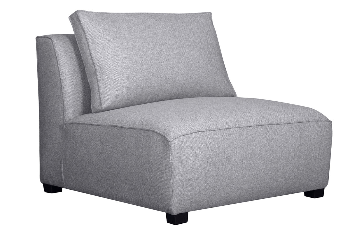 Poltrona design in tessuto grigio chiaro PLURIEL