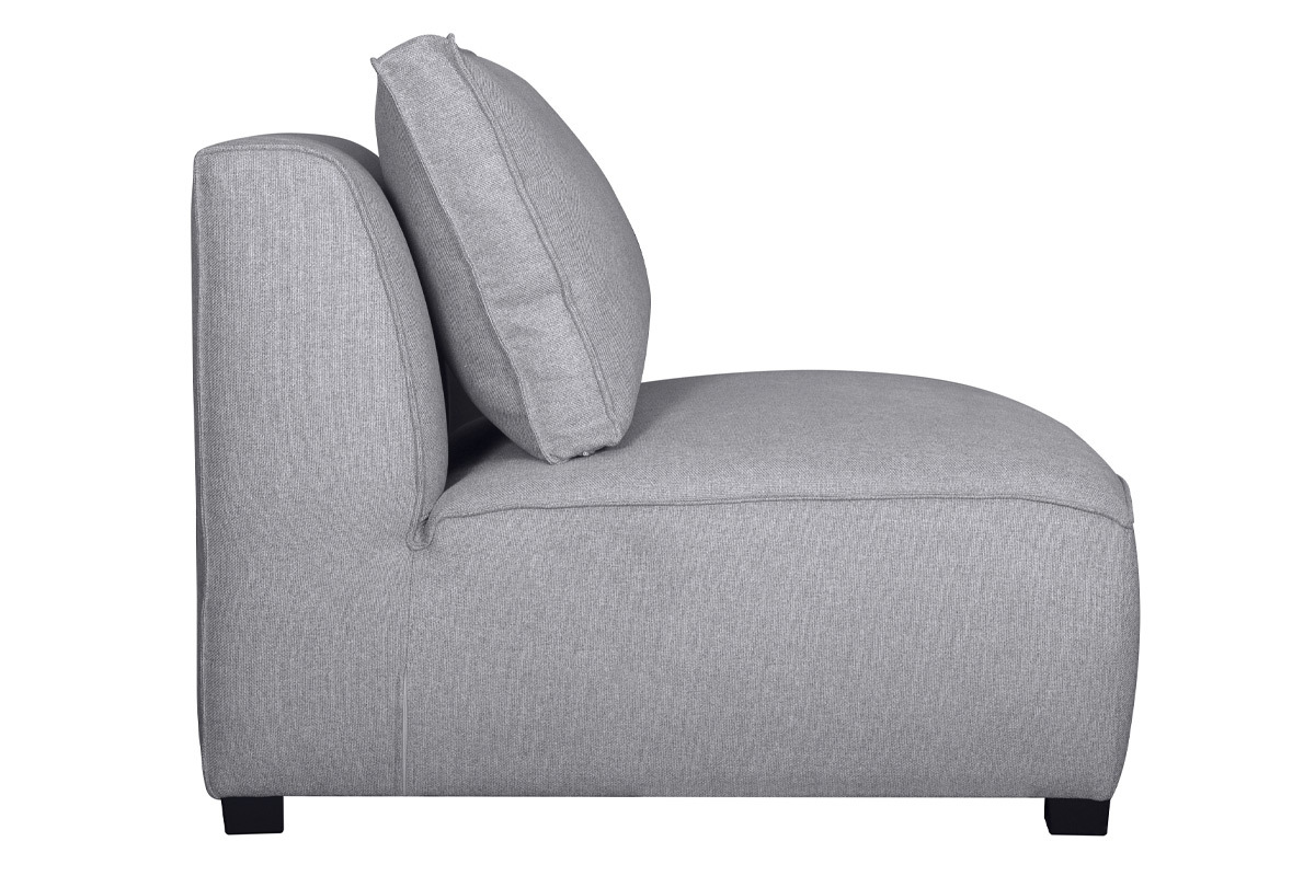 Poltrona design in tessuto grigio chiaro PLURIEL