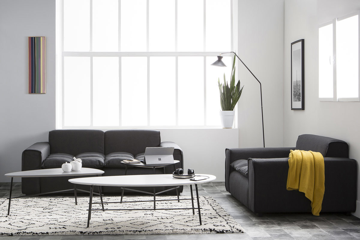 Poltrona design in tessuto Grigio scuro MELLOW