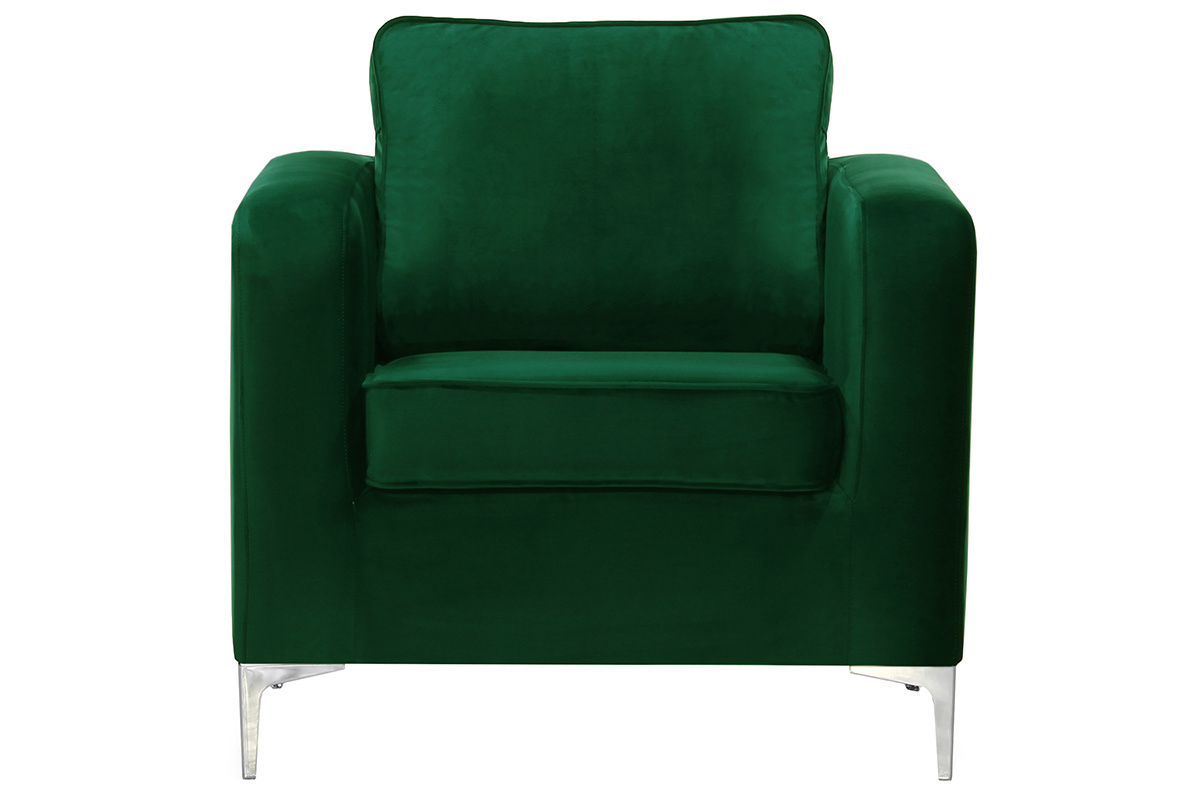 Poltrona design in velluto verde HARRY