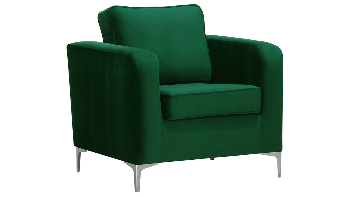 Poltrona design in velluto verde HARRY