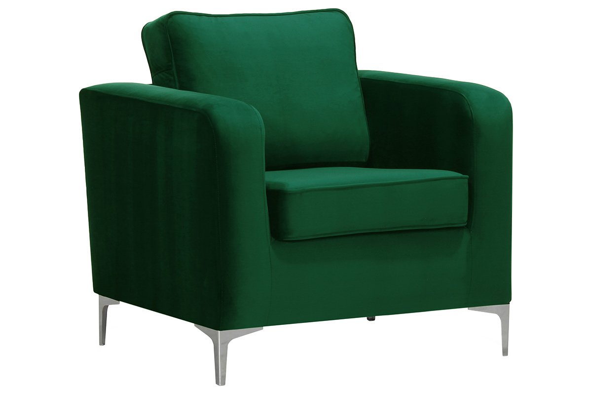 Poltrona design in velluto verde HARRY