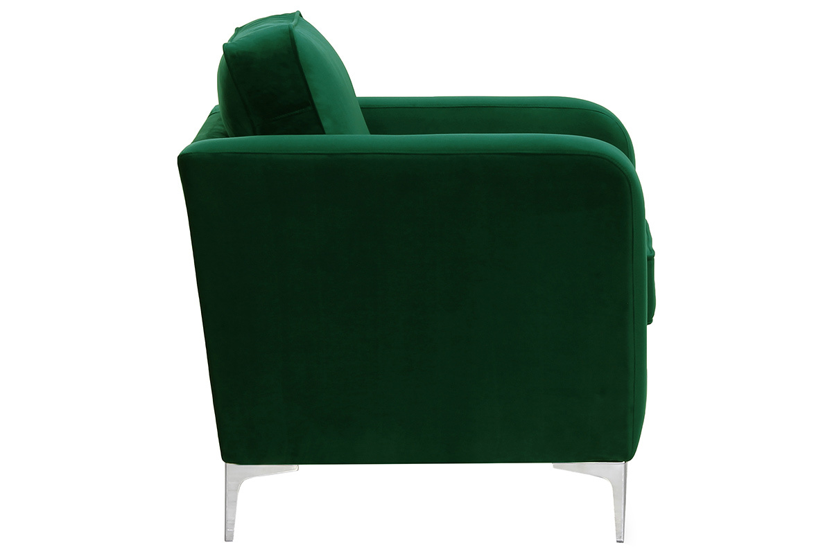 Poltrona design in velluto verde HARRY