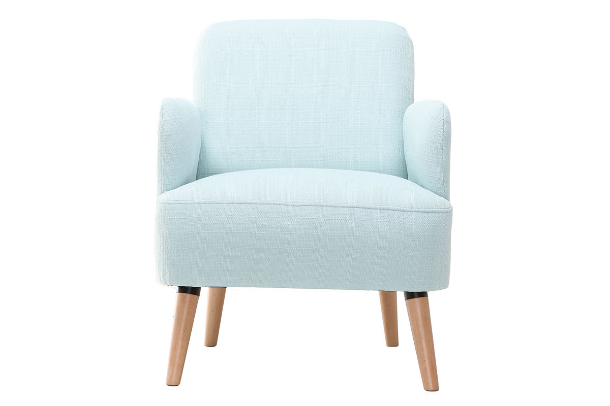 Poltrona design menta acqua e piedi in legno -  ISKO
