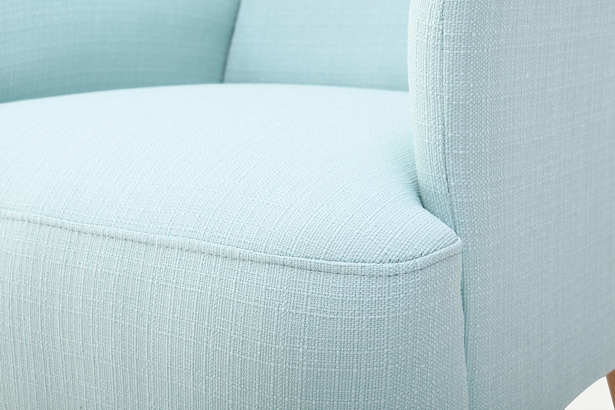 Poltrona design menta acqua e piedi in legno -  ISKO