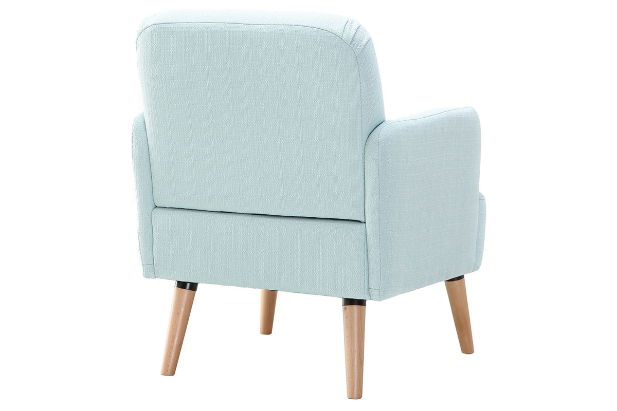 Poltrona design menta acqua e piedi in legno -  ISKO