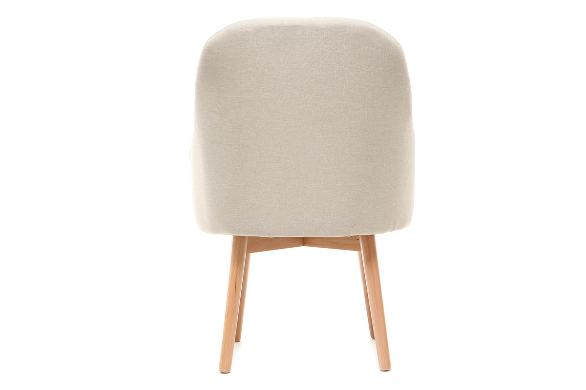 Poltrona design naturale piedi legno chiaro MONA