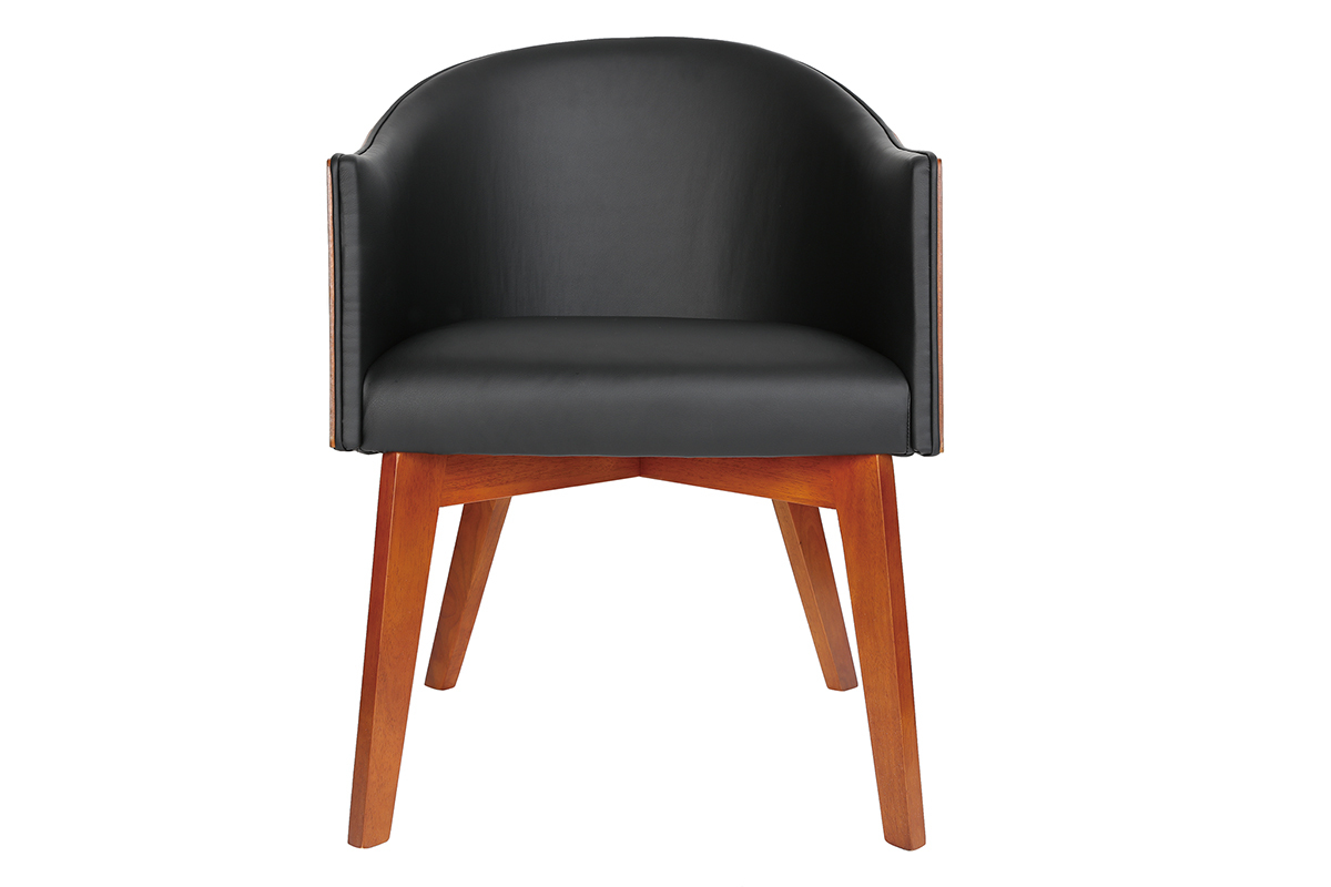 Poltrona design nero e noce NORDECO