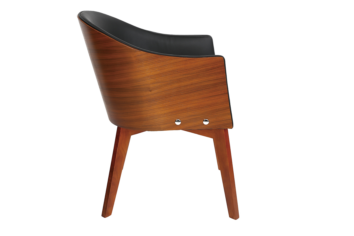 Poltrona design nero e noce NORDECO