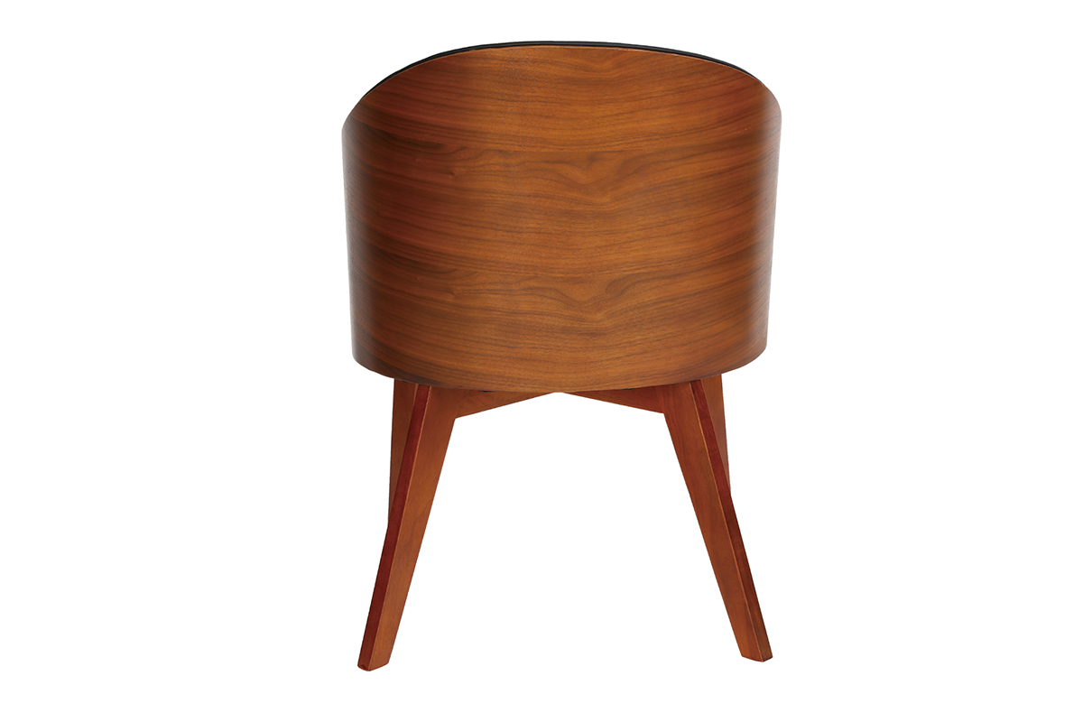 Poltrona design nero e noce NORDECO