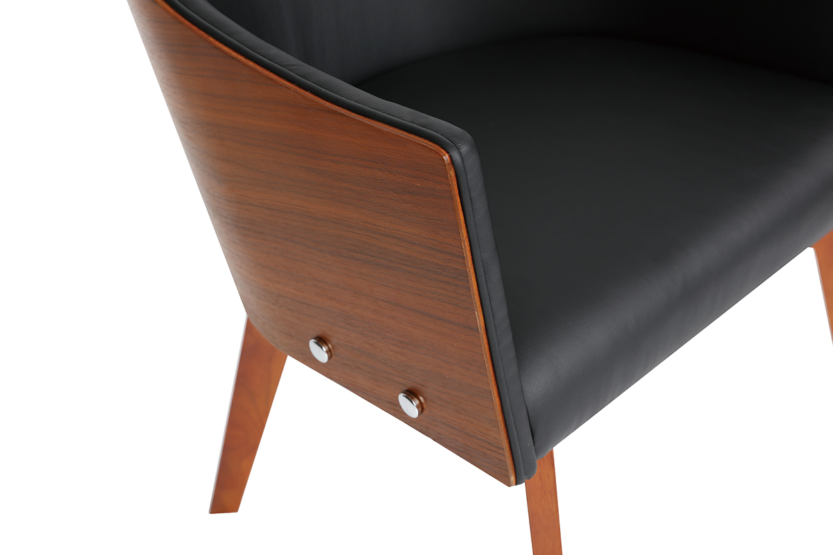 Poltrona design nero e noce NORDECO