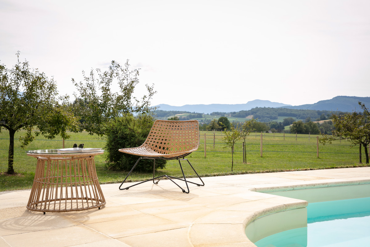 Poltrona design rattan sintetica interno / esterno SUNSET