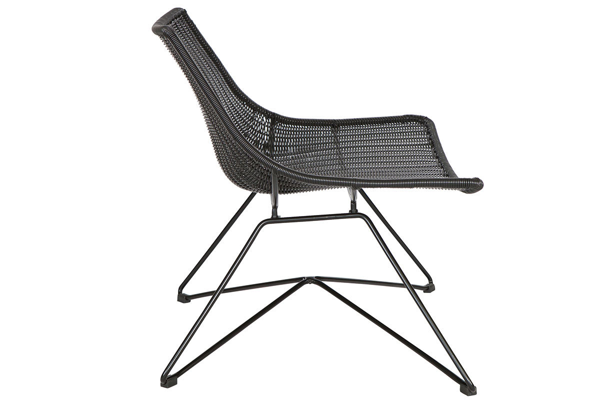 Poltrona design rattan sintetica nera interno / esterno SUNSET