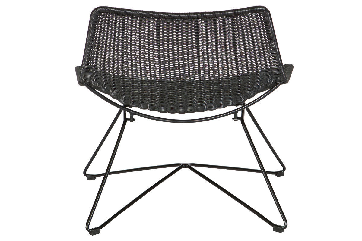 Poltrona design rattan sintetica nera interno / esterno SUNSET