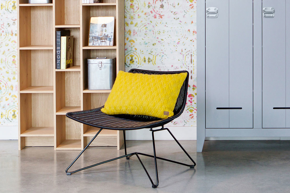 Poltrona design rattan sintetica nera interno / esterno SUNSET