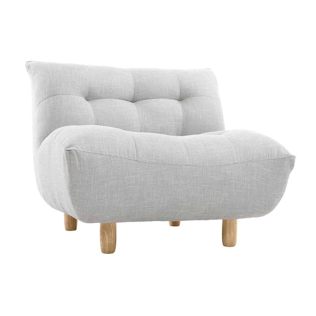 Poltrona design scandinavo grigio e quercia YUMI