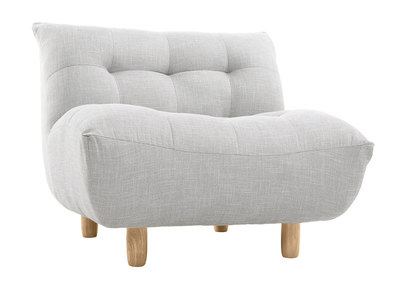 Poltrona design scandinavo grigio e quercia YUMI