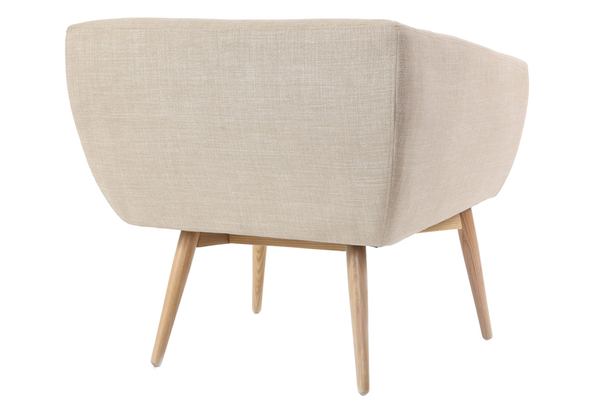 Poltrona design seduta in tessuto color naturale - ARTIK