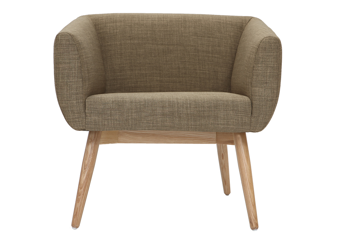 Poltrona design seduta in tessuto color verde oliva - ARTIK