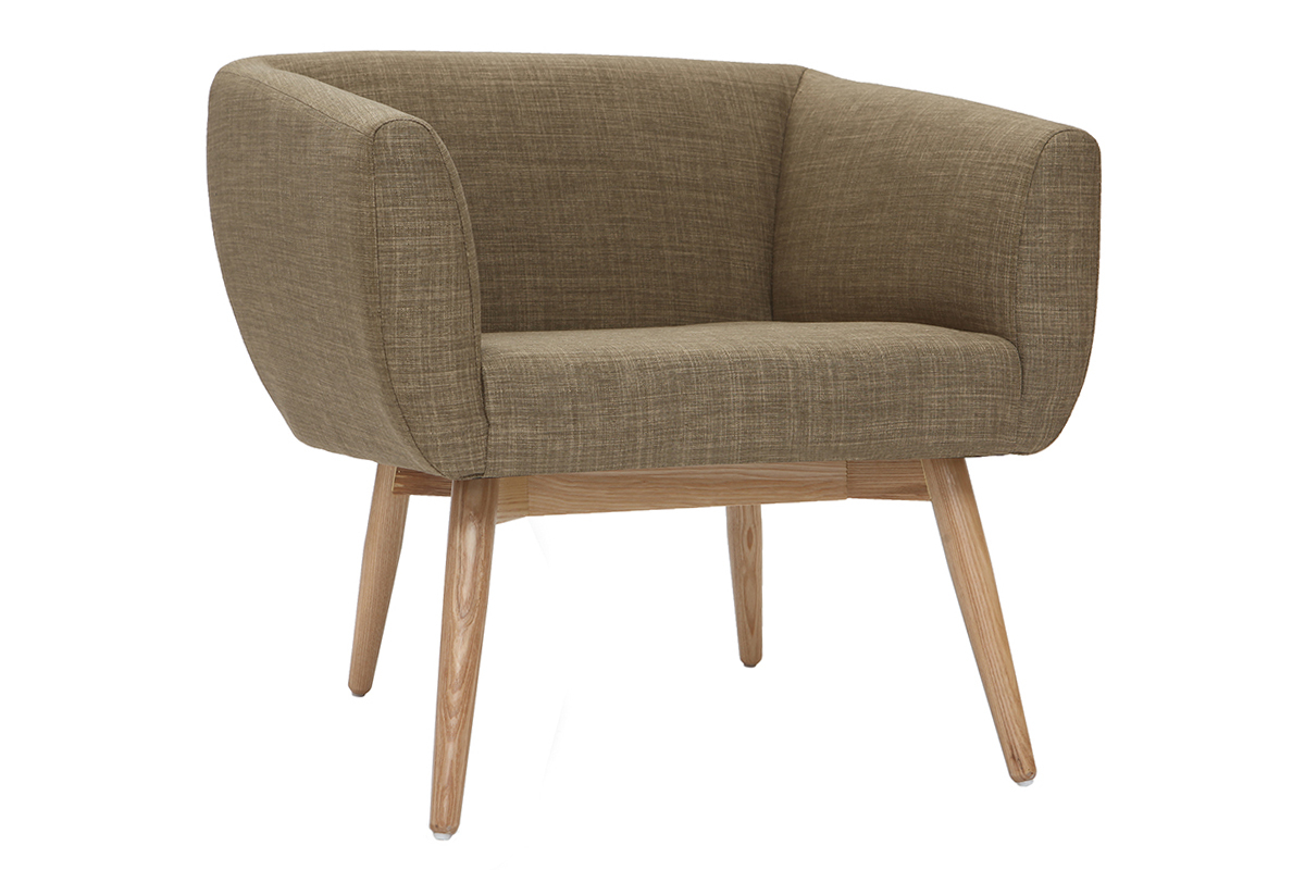 Poltrona design seduta in tessuto color verde oliva - ARTIK